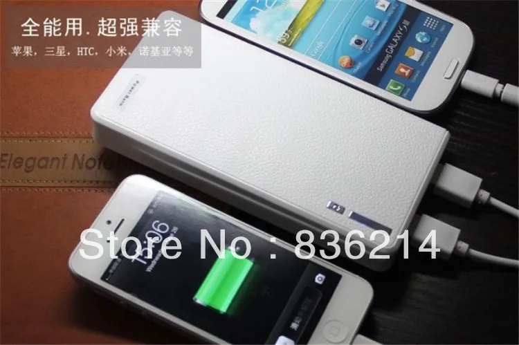 Newest dual usb output 2A/1A wallet external battery pack led flashlights power bank 20000MAH | Мобильные телефоны и