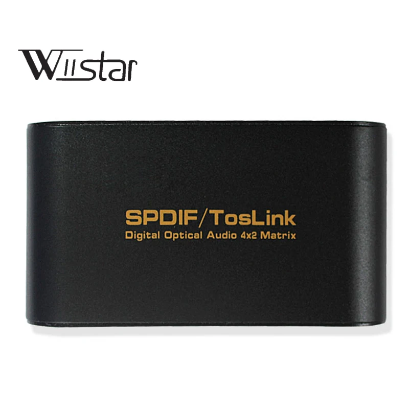 SPDIF TOSLINK Цифровой оптический аудио истинная матрица 4x2 Переключатель сплиттер 4 в 2