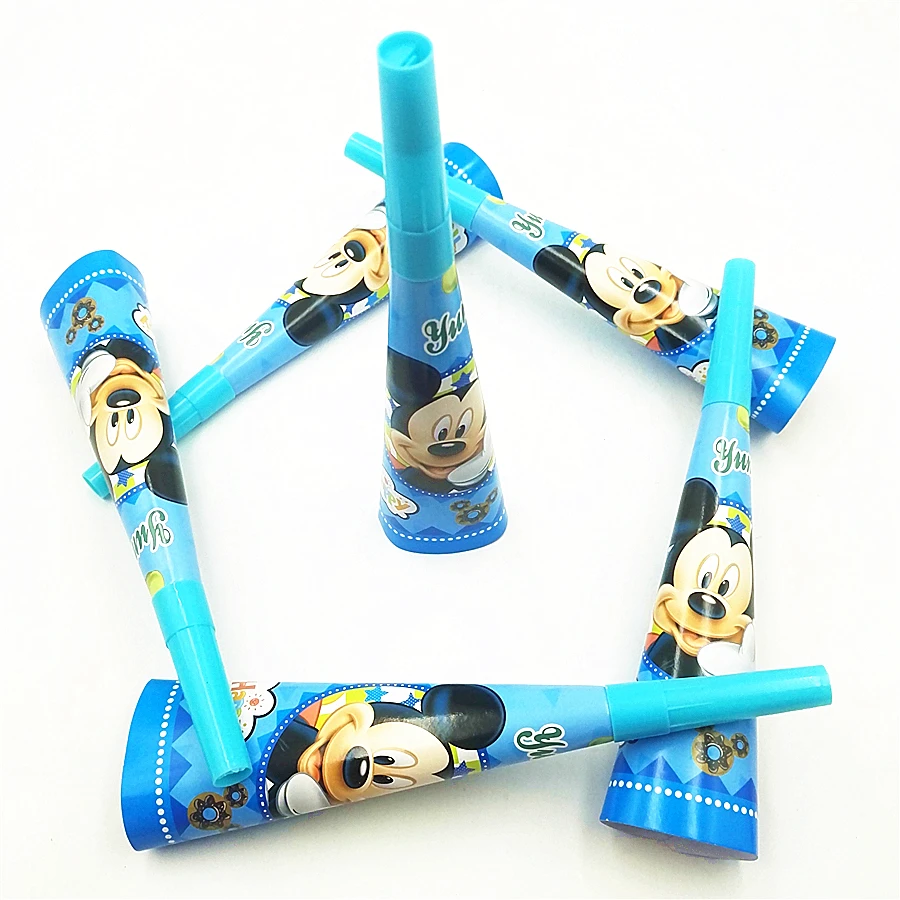 

6pc/set Mickey Mouse Cartoon Party Supplies Baby Shower Party Decoration Theme Horn & Paper Trumpet Kids Birthday Party Supplies