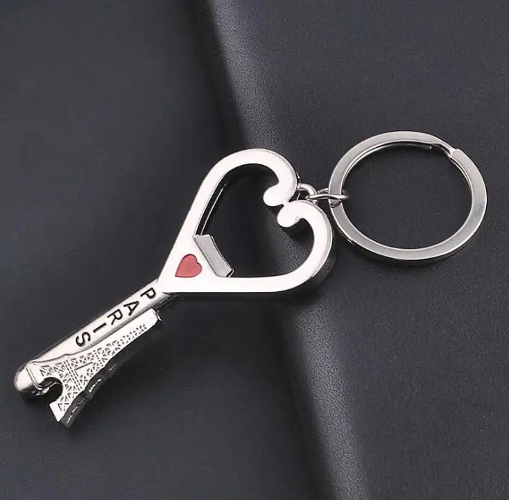 

500pcs/lot Practical Paris Eiffel Tower Shaped Metal Bottle Opener Key Chain Key Ring Wedding Party Gift And Favor SN1858