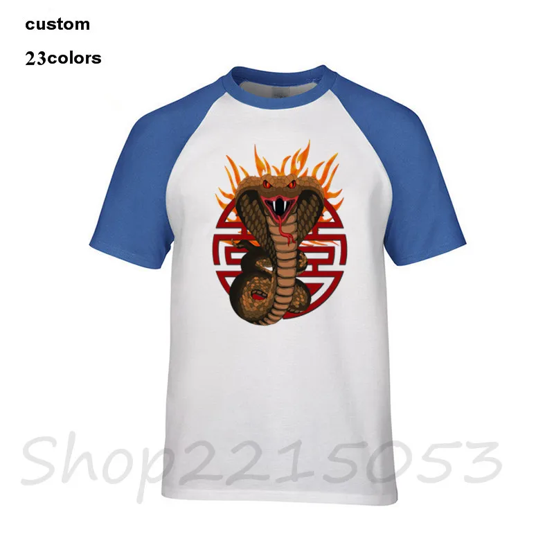 2018 Cobra с китайским Багуа пламя мужская футболка Топ бренд хлопок игра ТВ camisetas