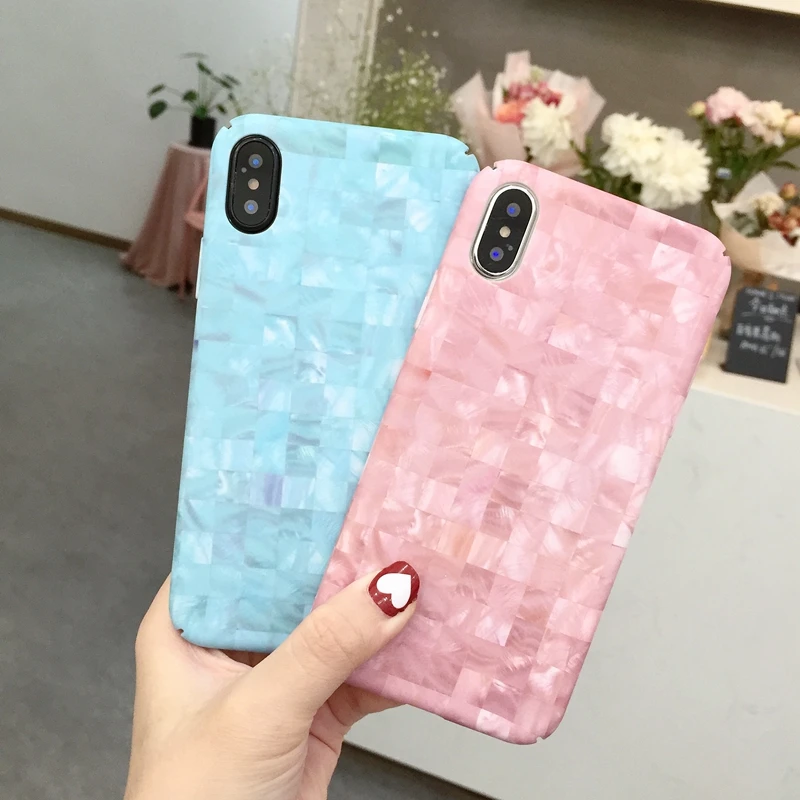 Раковины чехол для iPhone X Тонкий Жесткий Полный Защитная крышка 8 7 6 S плюс