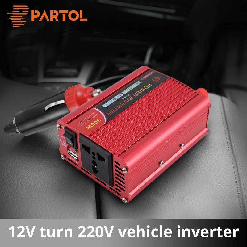 Partol 300 Вт автомобильный инвертор 12 В 220 600 пик Мощность Напряжение преобразователь