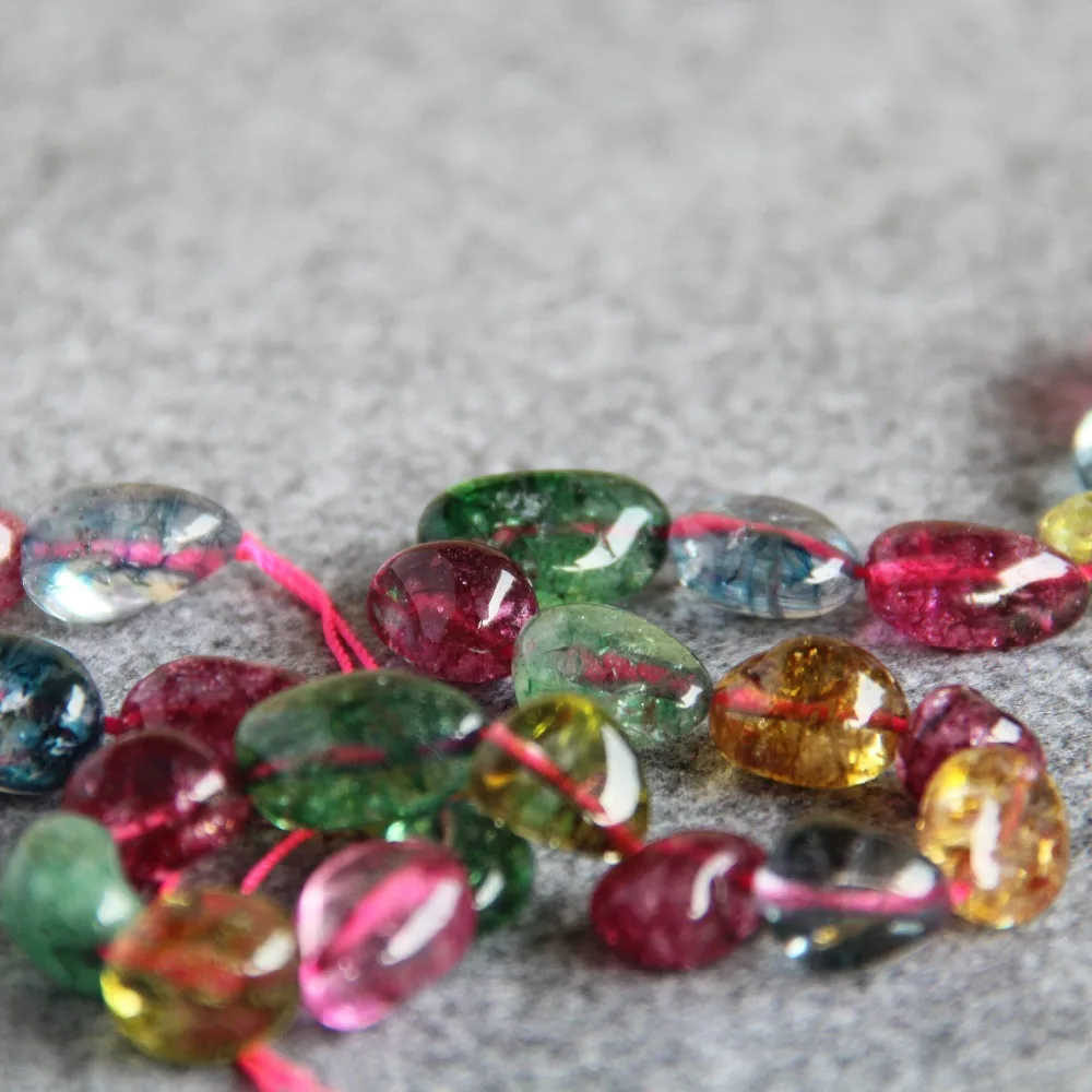 Аксессуары для ожерелья браслета бусины неправильной формы из турмалина 8 20 мм