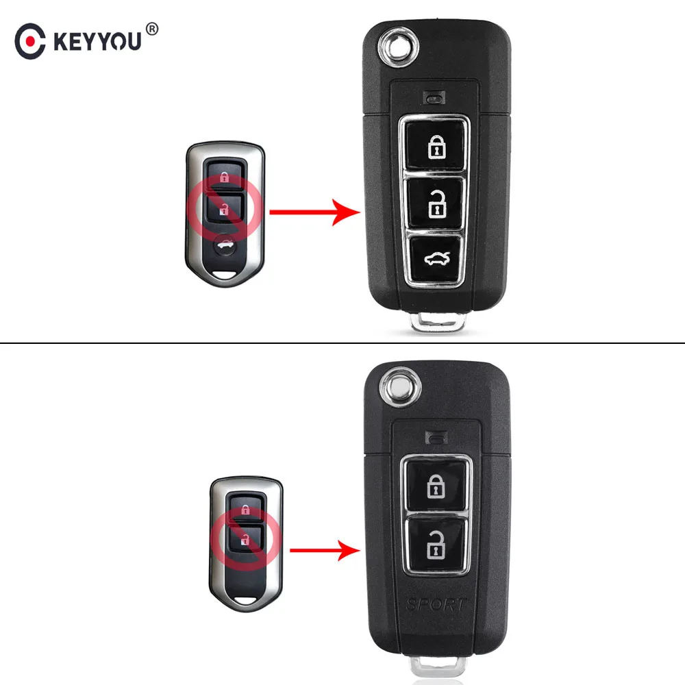 KEYYOU для Toyota Camry Prado Highlander Yaris Vios 2/3 кнопочный чехол ключей Fob модифицированный