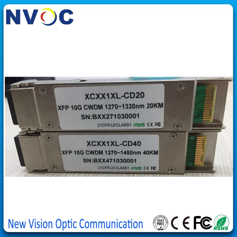 CWDM-XFP-ER двойной LC 10G 1270nm-1450nm 40 км шаг 20 нм охлаждаемый EML CWDM XFP волоконный модуль