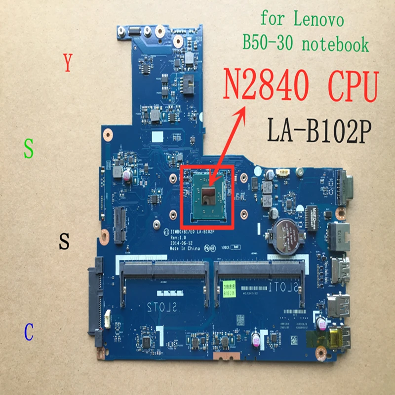 ZIWB0/B1/E0 LA-B102P материнская плата для ноутбука ПК для lenovo b50-30 ноутбук для intel N2830 N2840 cpu(Используйте ddr3L ram) тест ОК