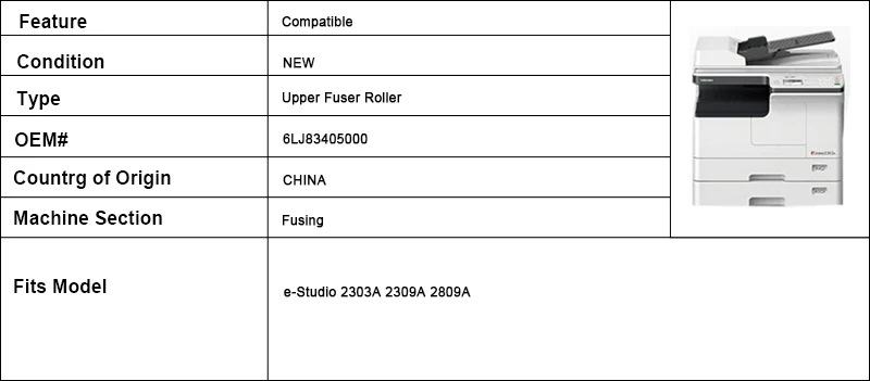 6LJ83405000 верхний фьюзерный валик для Toshiba e-Studio 2303A 2309A 2809A тепловой ролик