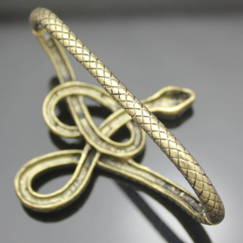 Египетский Винтажный Золотой Змеиный Кристалл ручной пальмы металлический