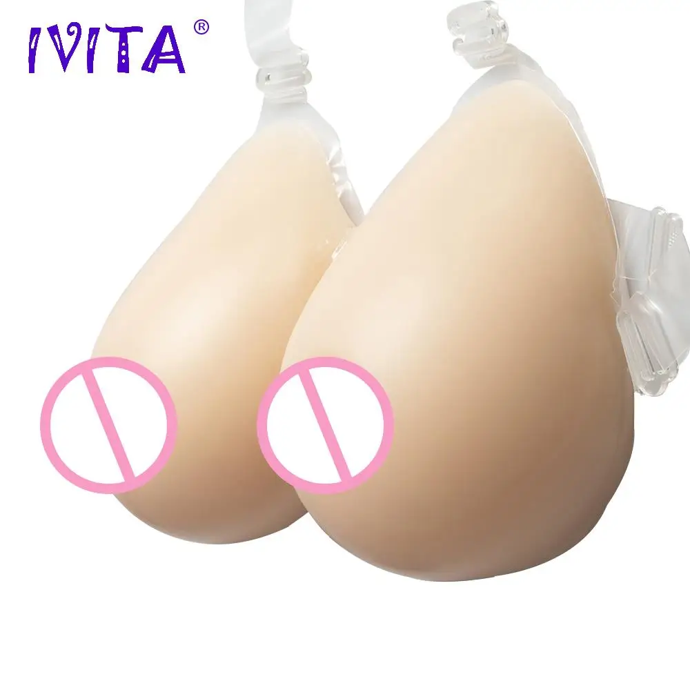 IVITA 2400 г Горячие искусственные силиконовые формы груди с плечевыми лямками