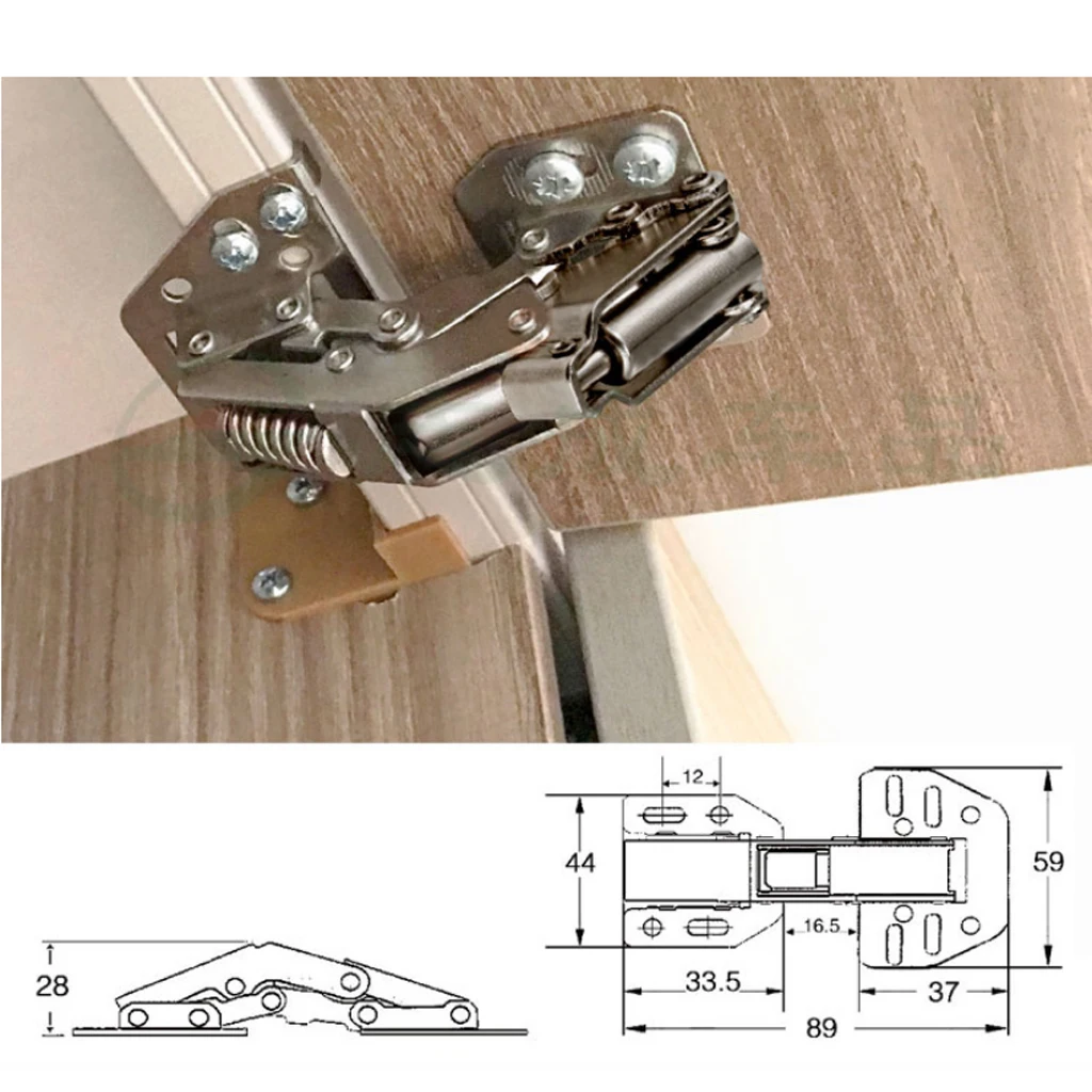 

89mm Cabinet Hinges, 90 Degree Soft Closing Full Overlay Door Hinge ,Steel Plated Finish