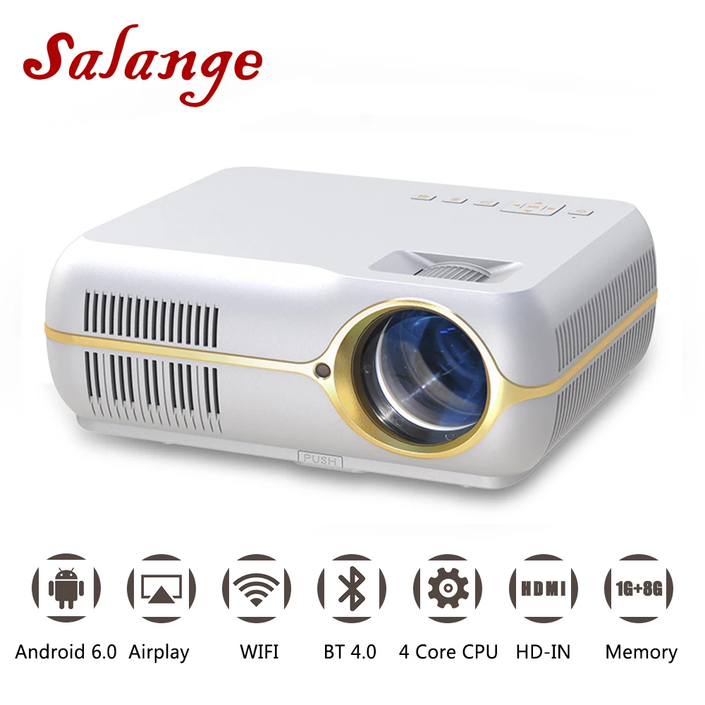 Светодиодный проектор Salange A10 1080P Android 6 0 4200 люмен Wi Fi HDMI Bluetooth домашний кинотеатр Full