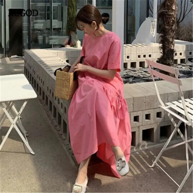 Женское длинное плиссированное платье RUGOD макси в Корейском стиле с коротким