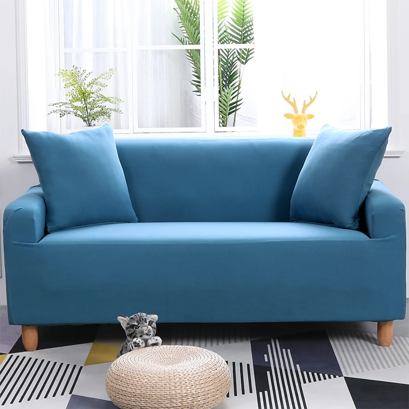 Сплошной цвет slipcovers диван покрывает все включено Противоскользящий эластичный