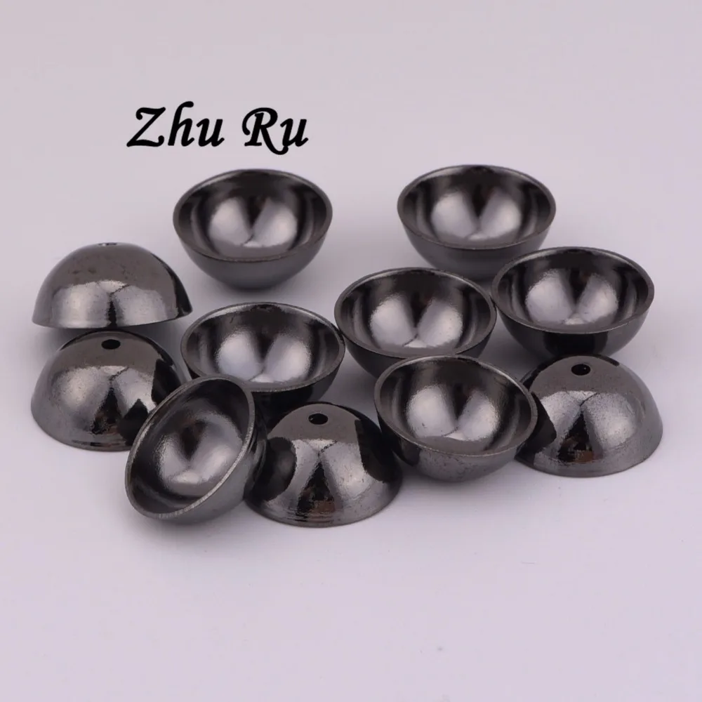 20 шт./лот ZHU RU 13*0 5 мм круглые бусины крышка контейнера полусферических гладких
