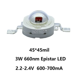 Светодиодный чип высокой мощности, 20 шт., 3 Вт, 60 нм, темно-красный + 3 Вт, 630нм, Красный SMD диод, COB, DIY светильник для выращивания растений и фруктов