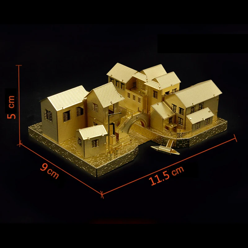 Металлический 3D Пазл Древний водный город модель J037 для сборки своими руками