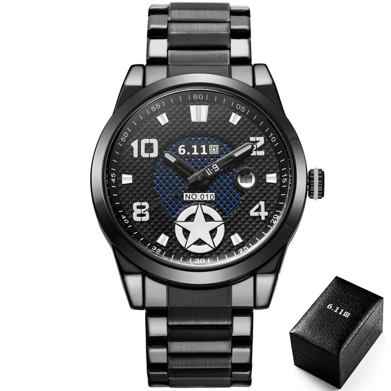 

6.11 New 2019 Fashion Solar-powered Watch Full Steel Clock Army Military Outdoor Quartz Wrist Watch Casual Sport Watches NO.010A