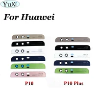 yuxi for huawei p10 camera glass lens back rear flash cover with glue for huawei p10 plus replacement repair spare parts