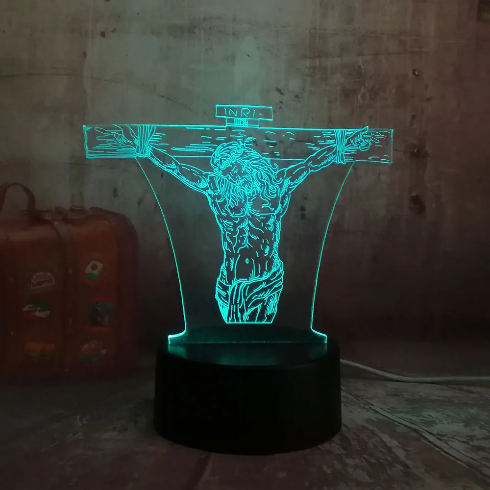 Горячая Распродажа 3D Jesus Ночник светильник светодиодный настольная лампа