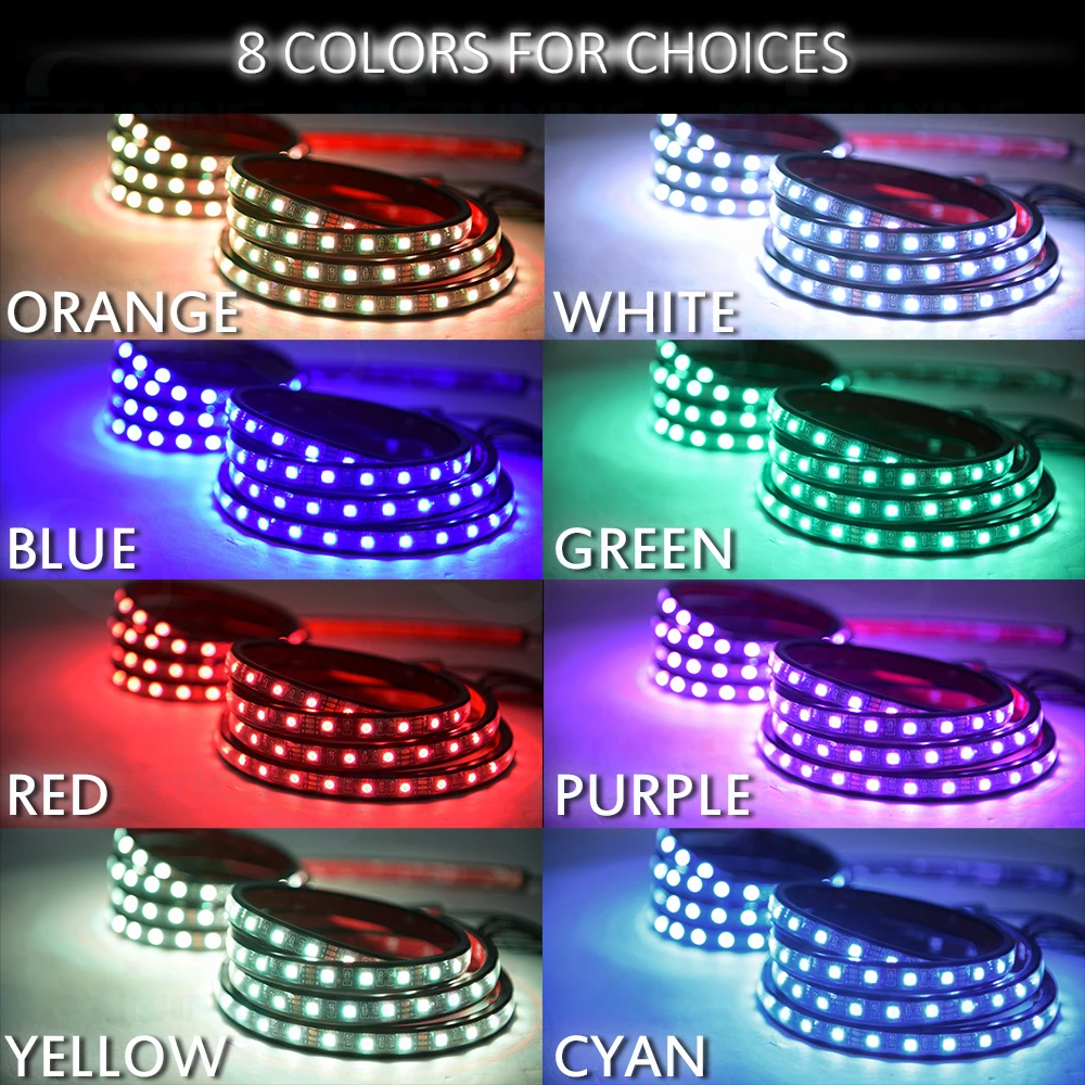 MICTUNING 2 шт. 6" RGB светодиодный светильник для кровати грузовика беспроводной пульт дистанционного управления для автомобиля полосы лампы освещение комплект водонепроницаемый для пикапа внедорожник RV