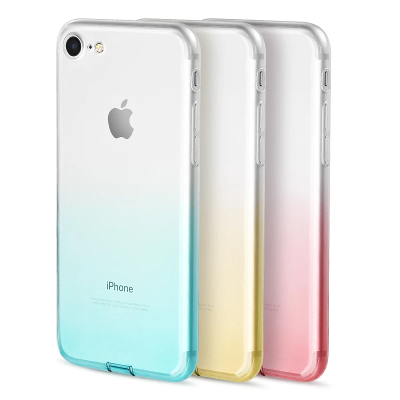 Милый дышащий чехол s для iPhone 7 8 Plus, роскошный чехол, Мягкий ТПУ силиконовый градиентный чехол, твердый пластик 8 Plus