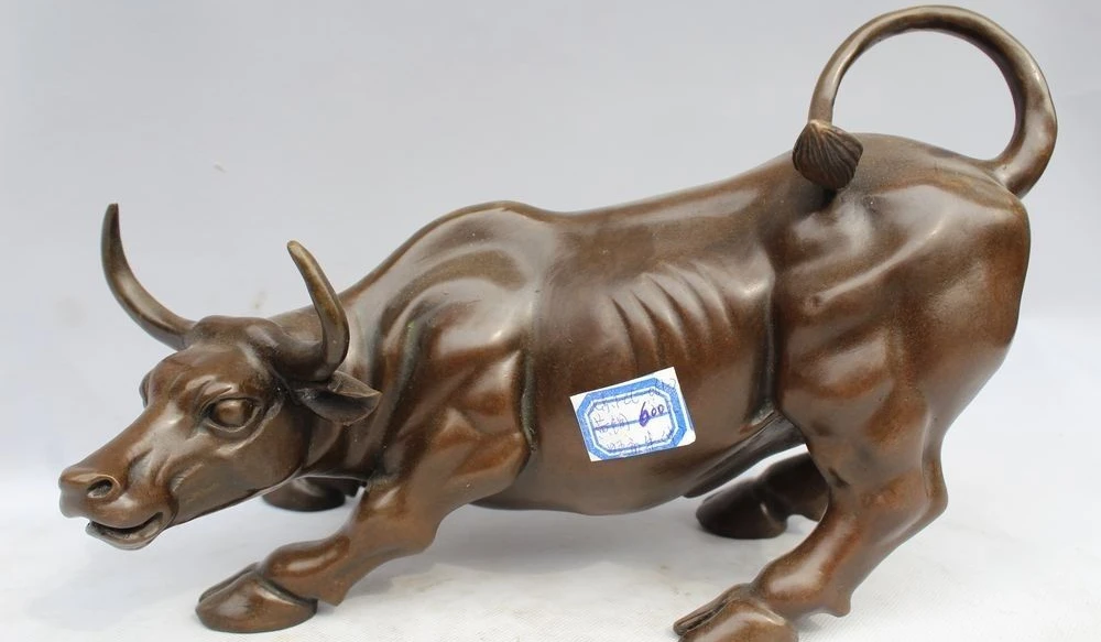 Статуэтка западного искусства злобный бык скульптура скот | Дом и сад
