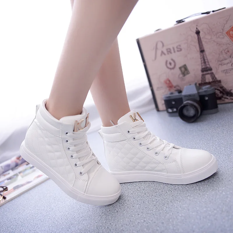 

MIUBU Spring And Autumn Fashion High Top Shoes Women High-grade Solid Color For Women Canvas Shoe Zapatos Mujer