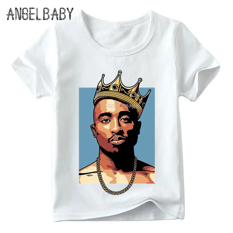 Детская футболка с принтом Swag в стиле хип-хоп 2pac летняя модная Tupac для маленьких