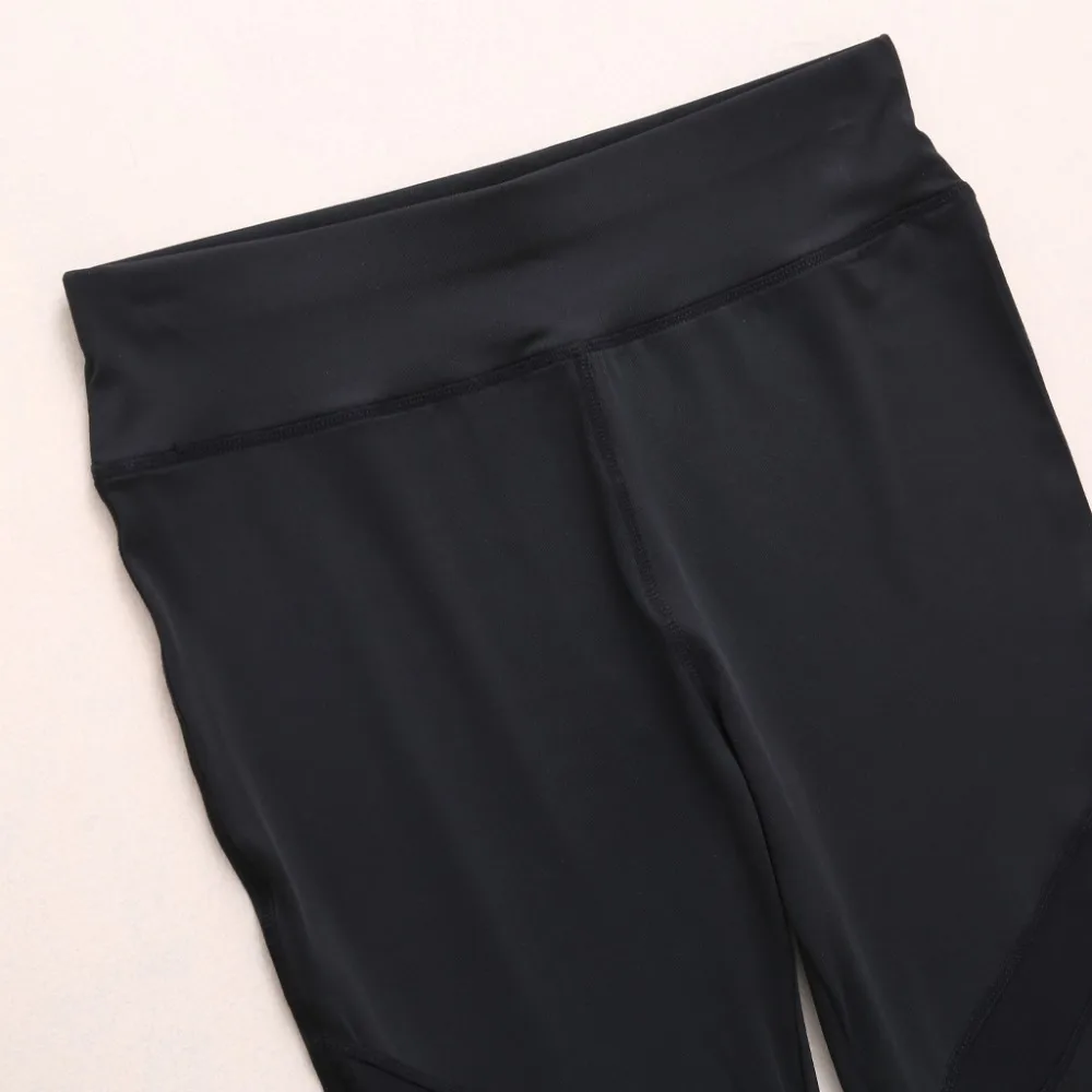 KLV S-XL женские черные леггинсы для тренировок фитнес сетка полиэстер брюки