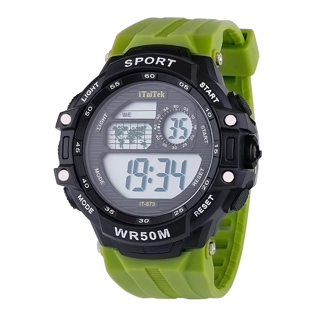 Army Green Reloj hombre цифровые водонепроницаемые спортивные часы многофункциональные светящиеся модные электронные женские часы reloj mujer - Цвет: Army Green