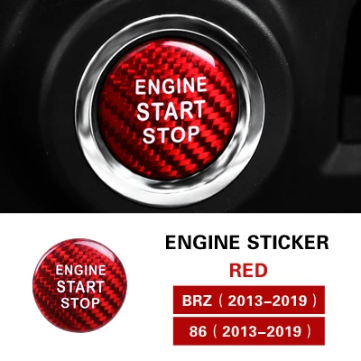 Engine sticker red TPIC интерьерное углеродное волокно автомобильный двигатель старт Стоп ключ зажигания кольцо наклейка для Subaru BRZ Toyota 86 2013- авто аксессуары - Название цвета: Engine sticker red