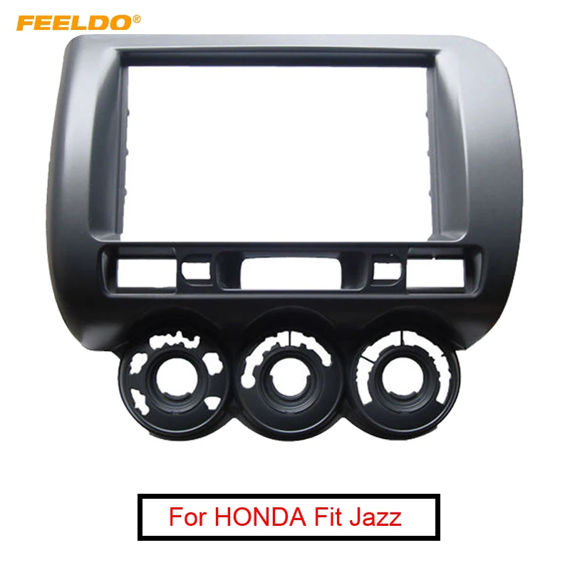 

FEELDO Car Audio Fascia Frame For HONDA Fit Jazz (RHD) Stereo 2Din DVD Radio Dash Mount Installation Face Frame Kit