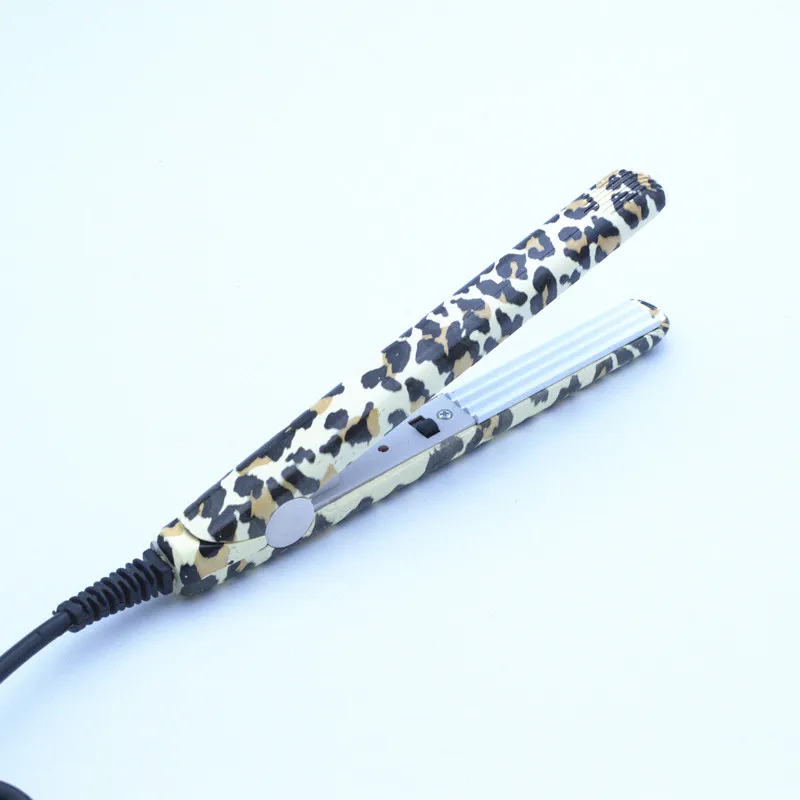 yellow leopard Curly Wenyi, Электронный Профессиональный утюжок для волос, для укладки волос, портативная Керамическая Мини утюжок для выпрямления волос, Утюги, инструменты для укладки - Цвет: yellow leopard Curly