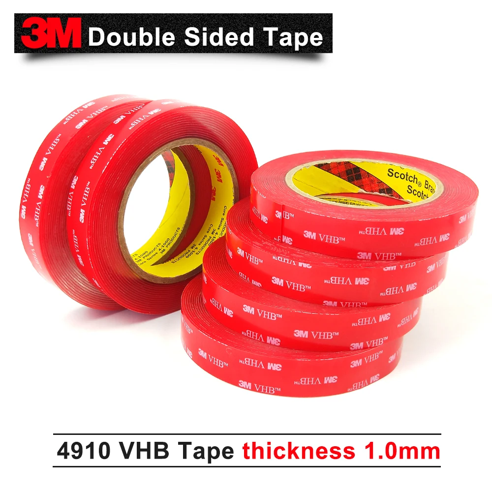 

1MM Thickness Double coated clear acrylic foam tape 3M 4910 VHB Tape, high temperature transparent acrylic foam tape 12.7mm*4.6m