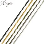 Металлические шарики XINYAO F680, цепочки для самостоятельного изготовления браслетов, ожерелий, ювелирных изделий, 10 млот, 1,2, 1,5, 2 мм, цвет золоточерный