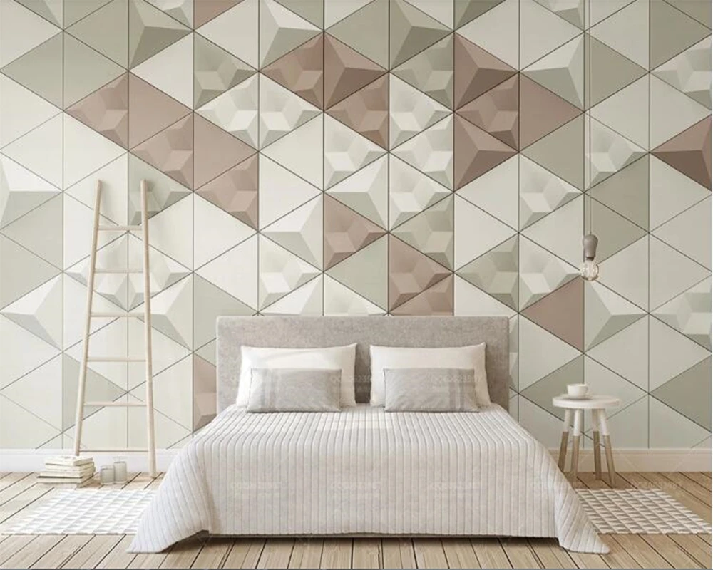 beibehang papel de parede 3d Abstract geometric wallpaper golden lines light luxury background wall for kids room | Обустройство дома