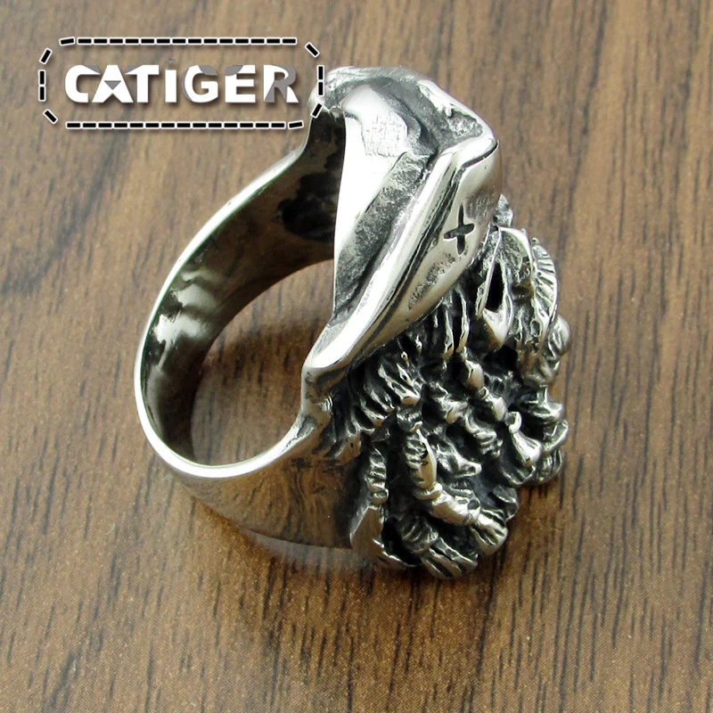 

Free Shipping Punk Men's Caribbean Captain Pirate Skull Rings 316L Stainless Steel Skeleton Ring Jewelry