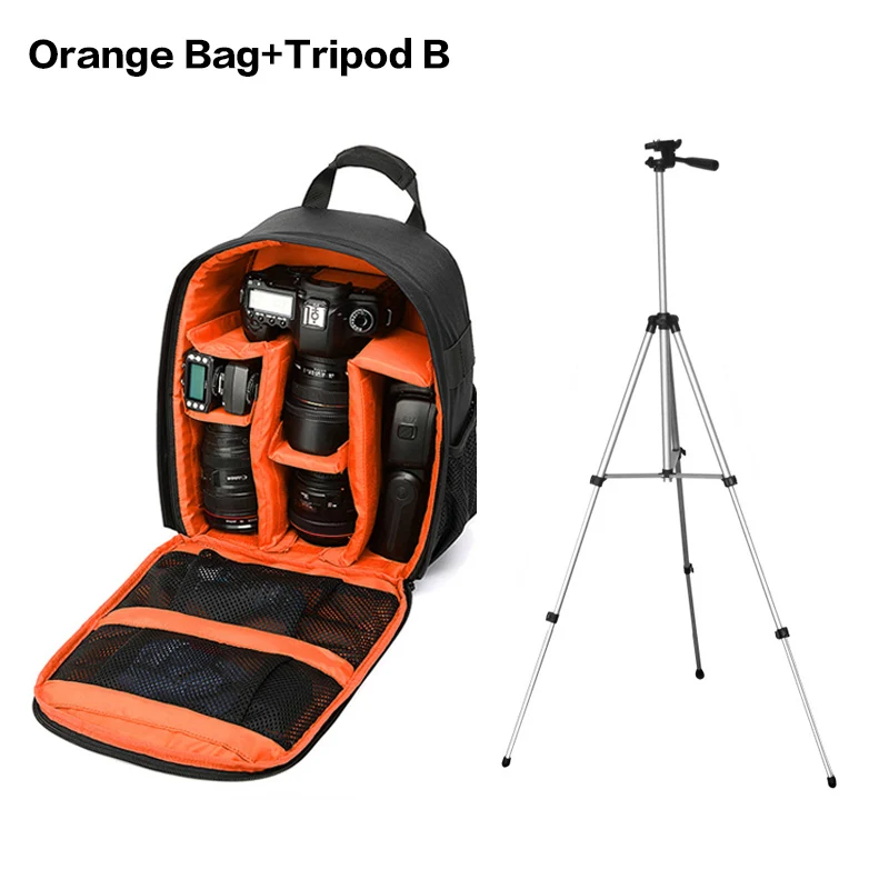 Orange Bag Tripod B Мульти-функциональная камера рюкзак видео для однообъективных цифровых зеркальных фотокамер сумка для nikon Coolpix P100 P1000 P300 P310 P330 P340 P500 P510 P520 P530 - Цвет: Orange Bag Tripod B