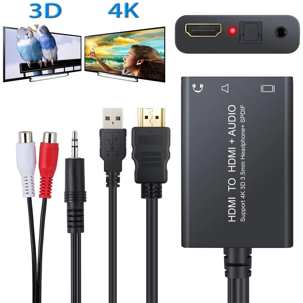 HDMI + SPDIF Toslink или 3 5 мм стерео аудио экстрактор преобразователь сплиттер высокое