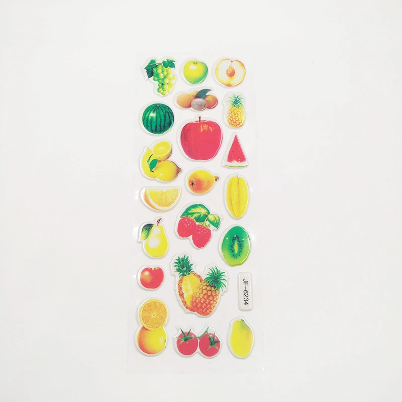 5 листов наклейки сделай сам из ПВХ с изображением овощей и фруктов | Канцтовары