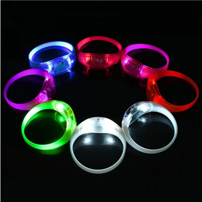 LED Flashing Silicone Bracelet Light Wristband Rave Party Glow Bangle Decoration Toy Gift home decor wedding birthday|decorative