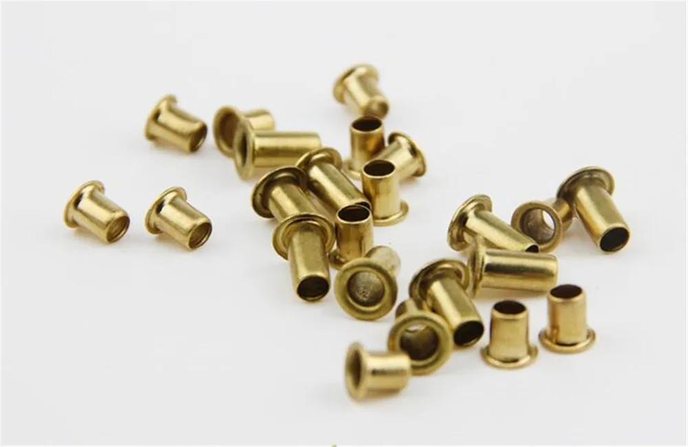 

1000PCS M1.3 Brass Eyelet Rivet Nut Through Hole Rivets Hollow Grommet M1.3*2/2.5/3/3.5/4mm