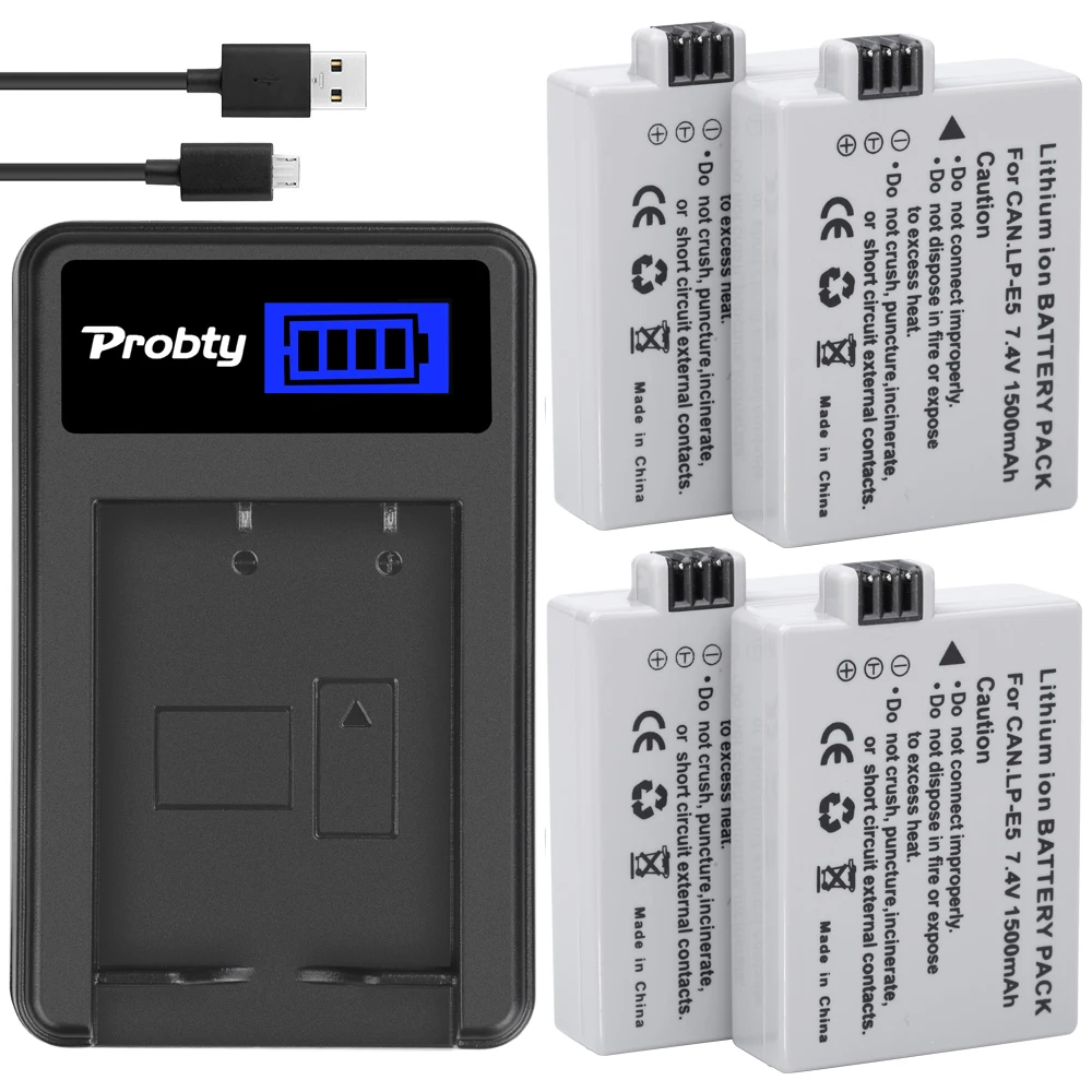 LP E5 1500 мАч аккумулятор + зарядное устройство для CANON EOS Rebel XS T1i XSi 1000D 500D 450D Kiss X3 X2