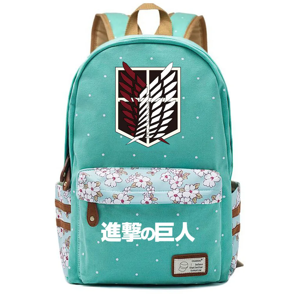 Attack on Titan Wings Freedom Bag Backpack Flower Point Floral School Teenagers Student Book Travel Laptop Girl Boys Mochila | Багаж и