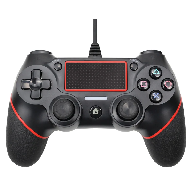 Red USB проводной геймпад для Playstation 4 джойстик геймпад двойной шок джойстик для ПК для PS4 контроллер 2,2 м кабель для PS3 консоли - Цвет: Red