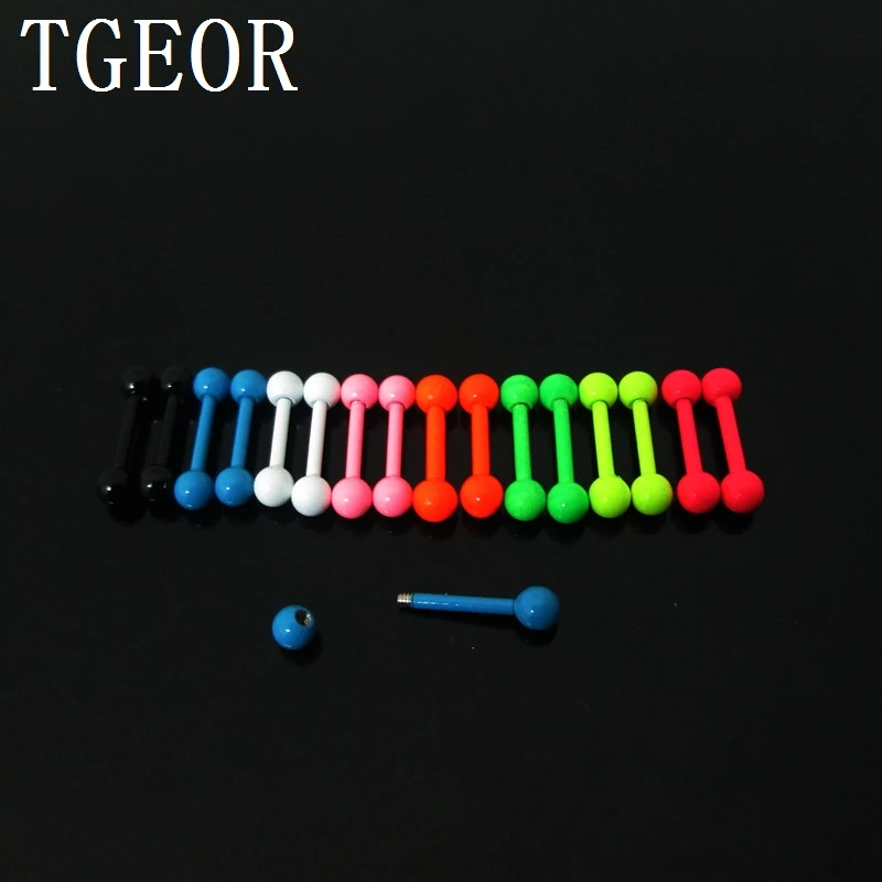 Серьги-штанги прямые из нержавеющей стали 8 неоновых цветов 16 г 100 шт. | Украшения и