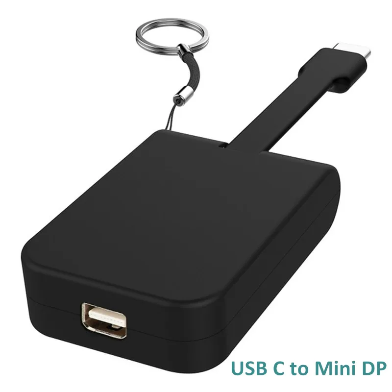 USB C to mini DP Dzlst Тип usb C адаптер Портативный к HDMI VGA Displayport Mini DP 4 К 60 Гц конвертер брелок для MacBook samsung S9/S8 USB C концентратора - Цвет: USB C to mini DP