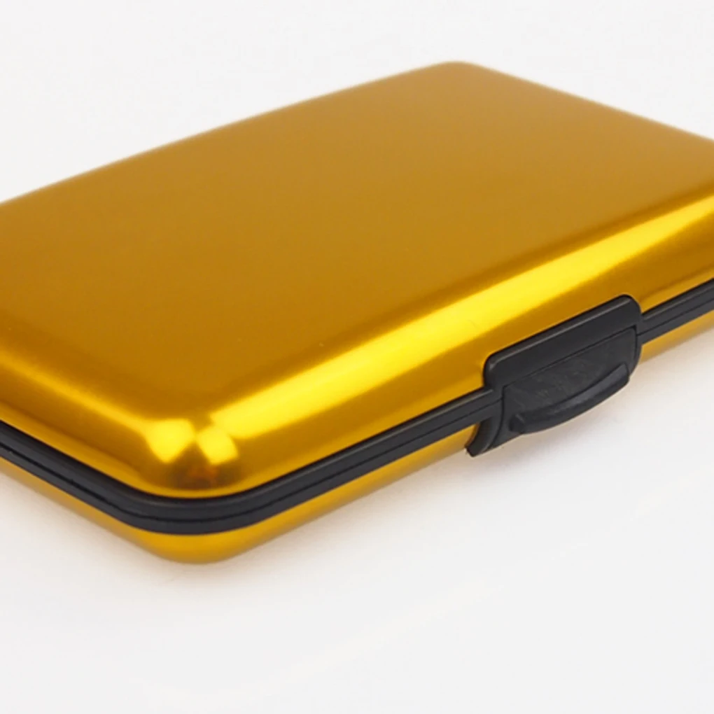Gold Новинка, хит, модный, унисекс, бизнес, Id, кредитный держатель для карт, кошелек, Карманный чехол, алюминиевый сплав, маленькая портативная коробка для карт - Цвет: Gold