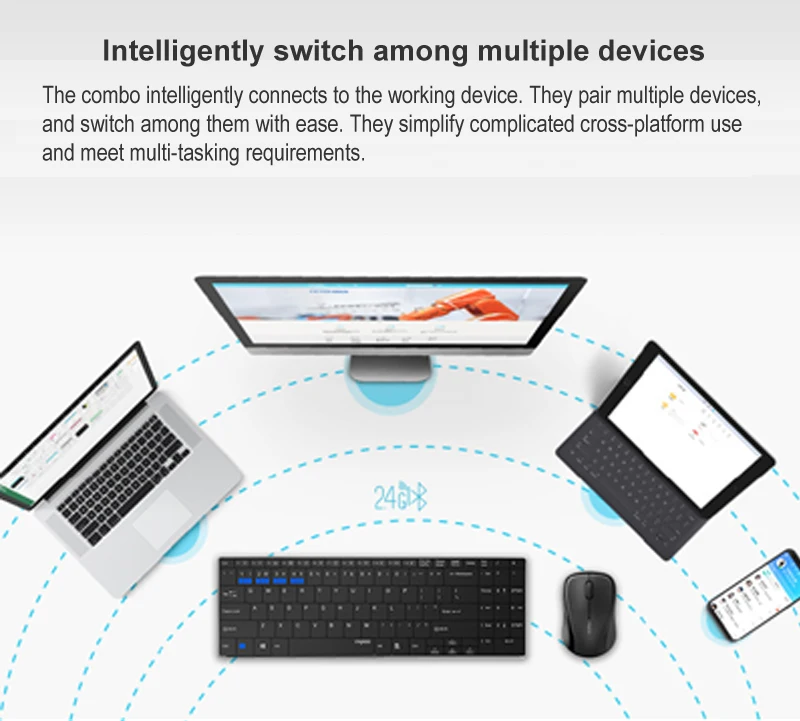 Rapoo 9060M многомодовая Бесшумная Беспроводная клавиатура мышь комбо Bluetooth 3,0/4,0 RF 2,4G переключение между 3 устройствами